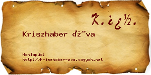Kriszhaber Éva névjegykártya